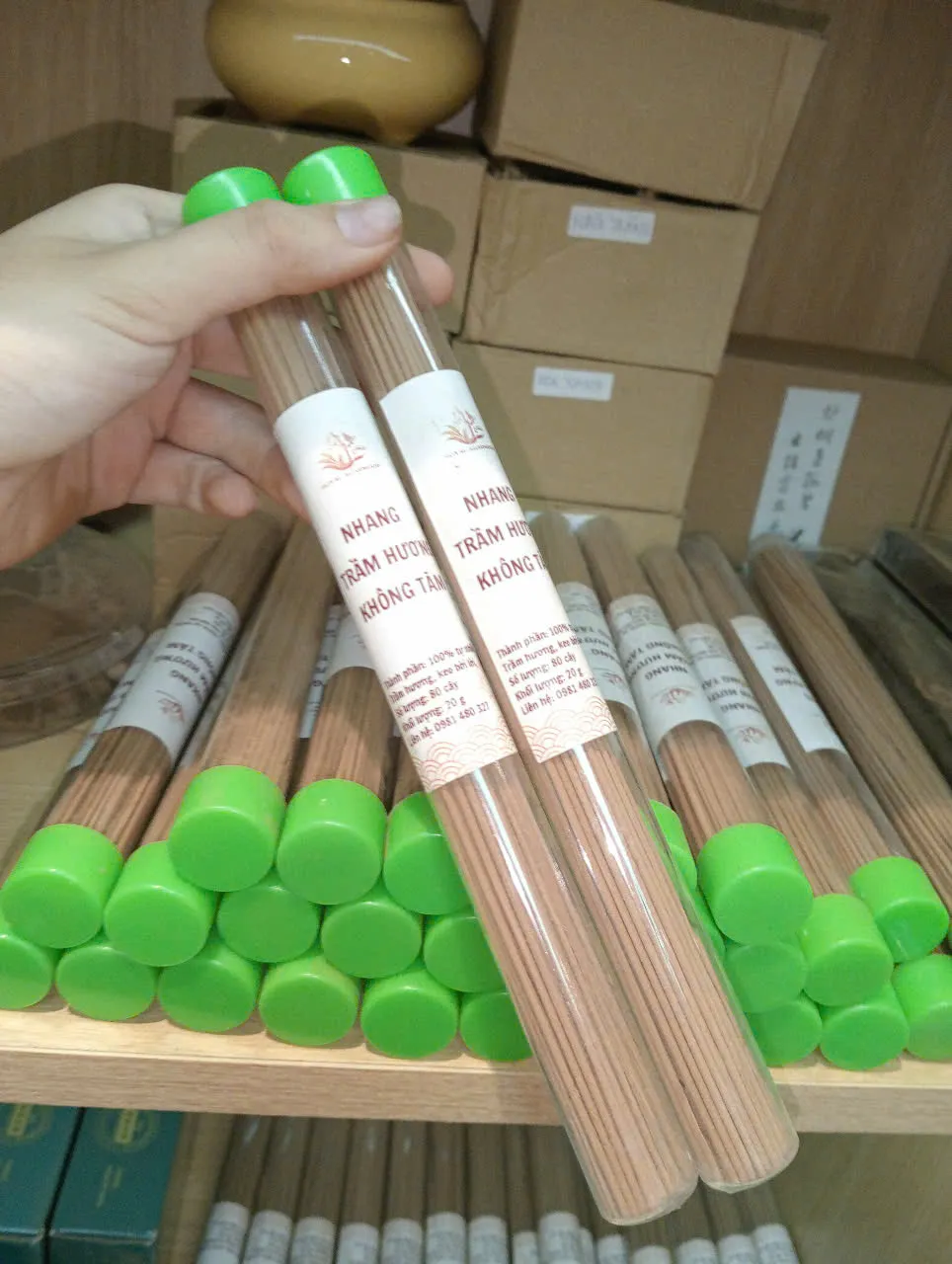 Natural Coreless Agarwood Incense Sticks – Brown Tube (Standard Grade) | Vietnamese Oud&nbsp;